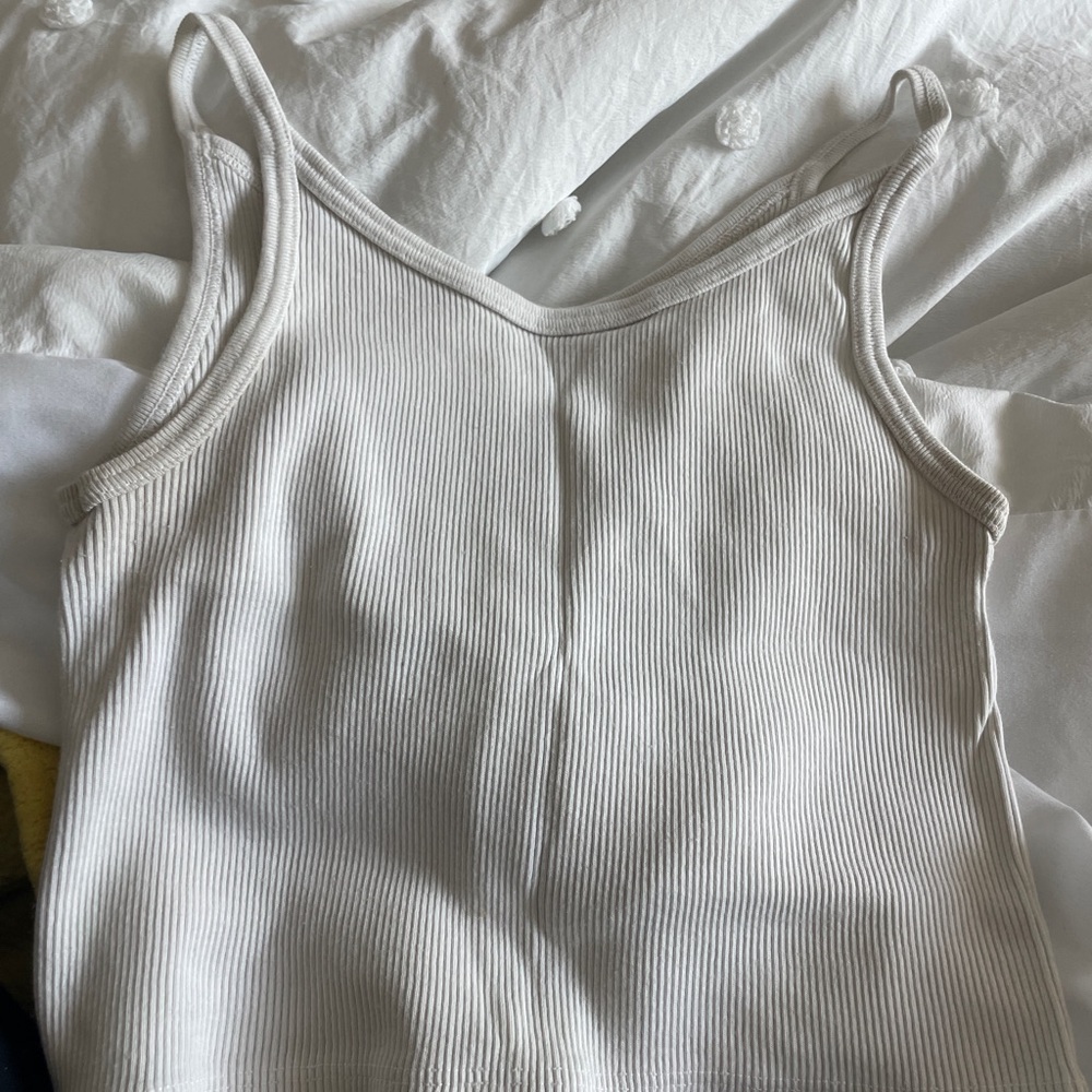 Brandy Melville White Ribbed Tank Top